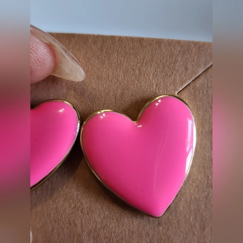 Barbie Pink Heart Shaped Stud Earrings
